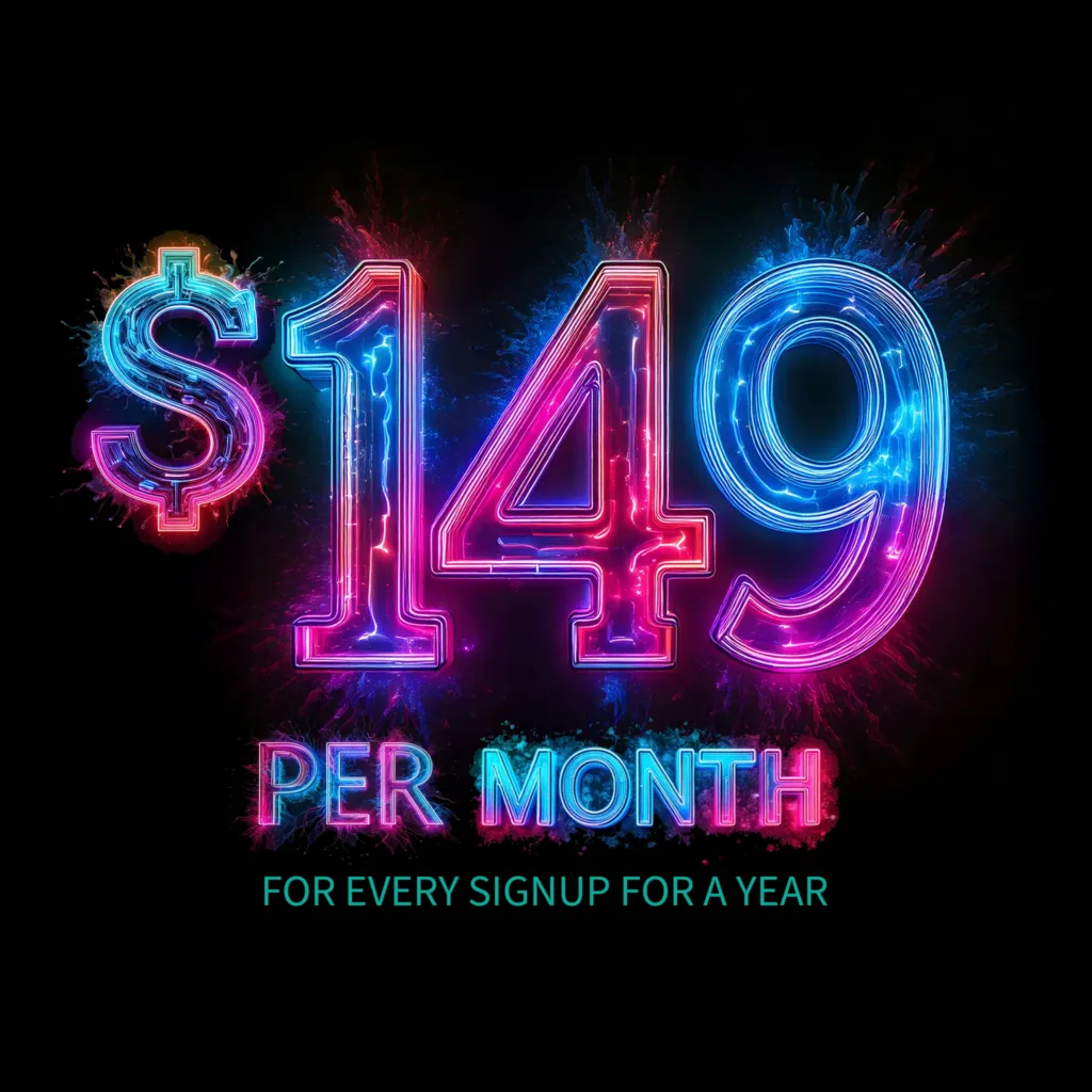 $149/month per signup for one year